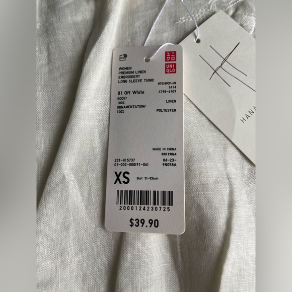 NTW Soldout Hana Tajima Uniqlo Embroidered Linen Tunic XS - Picture 6 of 6